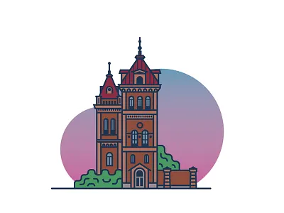 toweer morning icon illustration vector