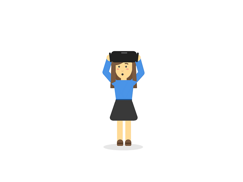 Virtual Reality Spacegirl animation framer space svg virtual reality