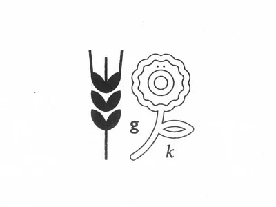 g : o k flower lines logo mark pictogram symbol symbols wheat
