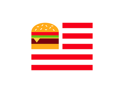 American food america burger flag food icon logo mark symbol usa