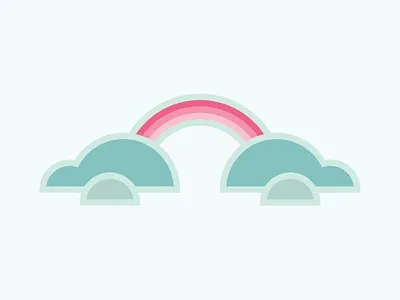 Rainbow Icon blue cloud pink rainbow sky weather