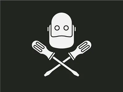 Bishop the robot logo brand logo robot simple spanner vector