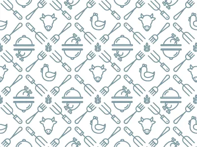 Farm to Fork cow dapper ink food line art minimal pattern patterning pocket square repeating shapes simple symbol