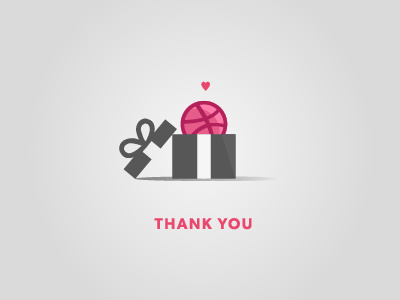 Thank you, Dribbble. box dribbble invite present present box thank you