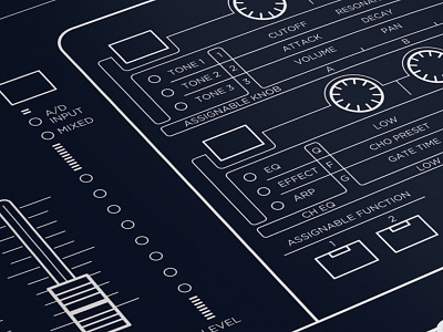 Synth Detail Illustration detail illustration instrument line synth synthesizer