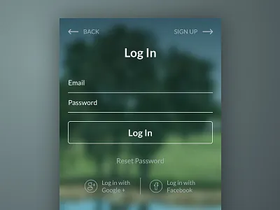 iPhone Login screen facebook google ios iphone login mobile
