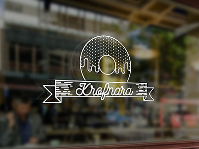 Donut Shop Logo donut shop krofnara linework logo novi sad retro script vintage wasted