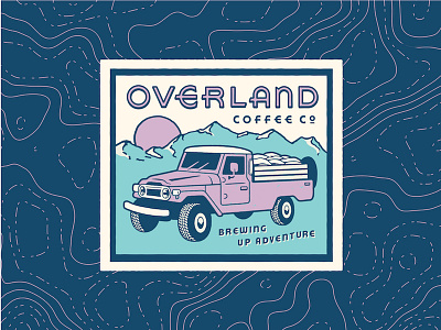 Overland coffee cruiser custom type illustration