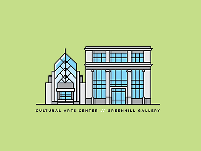 GSO // NC // USA architectural architecture building greensboro icon illustration north carolina vector