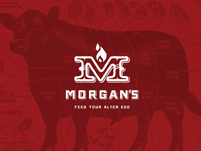 Morgan's BBQ animals bbq beef branding brush display illustration meat texas