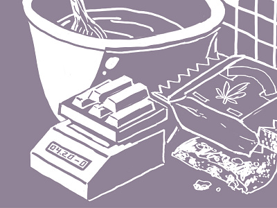 Edibles illustration sketch 420 art cannabis drawing edibles food illustration isometric line science wacom