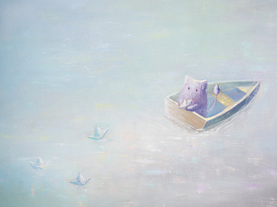 My Boats adventure boat cartoon character deams illustration jorney paper sea ship voyage water