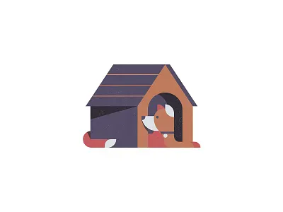 Dog House dog doghouse house illusration tail