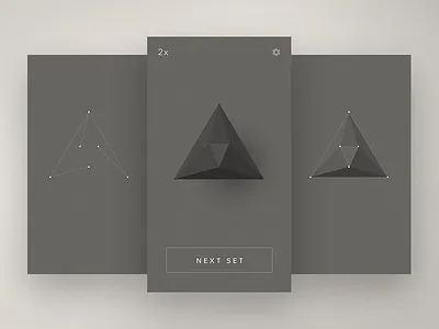 Vesper 2d 3d app dark flat ios low poly mobile screen shape ui ux