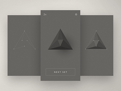 Vesper 2d 3d app dark flat ios low poly mobile screen shape ui ux