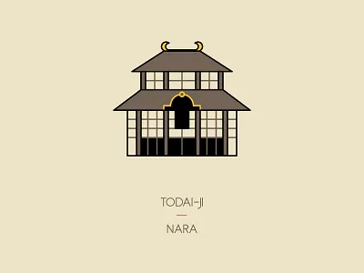 Todai-ji, Nara icon illustration japan nara shrine temple travel