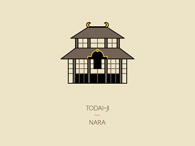 Todai-ji, Nara icon illustration japan nara shrine temple travel