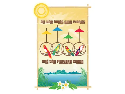 Tikki Room Attraction Print birds disney hawaii tiki tropical