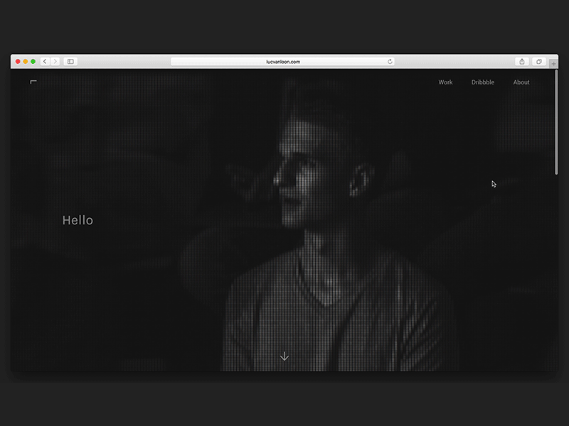 About page at www.luc.am about dark gif mockup portfolio projects prototype showcase type typography website work