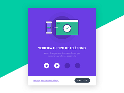 Number Verification creation green modal node number phone popup ui ux verification violet wizard