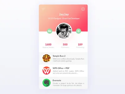 User Profile UI Design user user profile ui