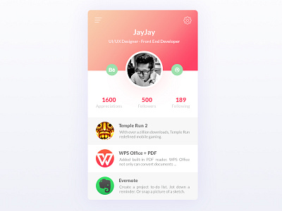 User Profile UI Design user user profile ui