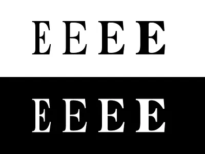 E bold condensed regular serif typeface