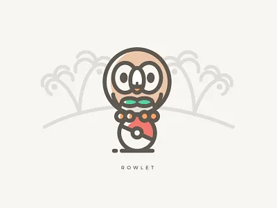 Rowlet anime illustration moon pokemon rowlet starter sun vector