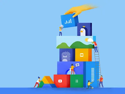 Collaboration collaboration cute google illustration material sites work