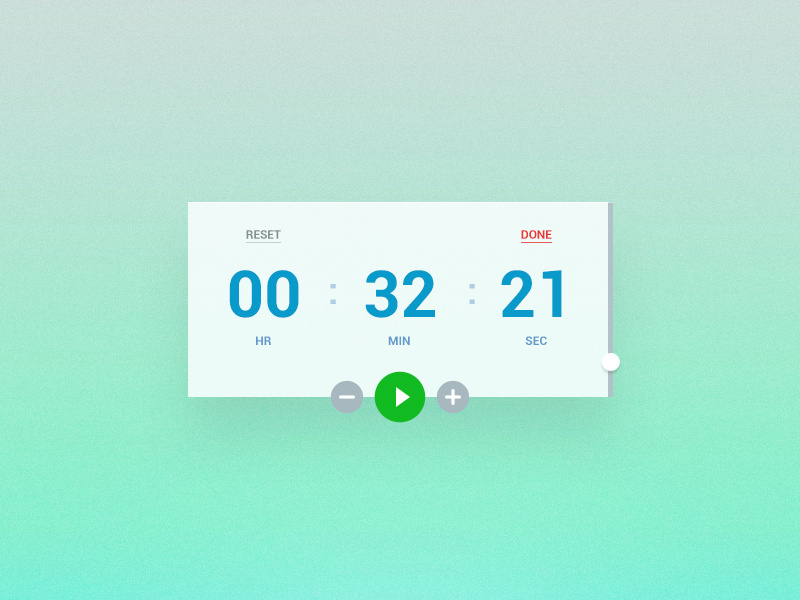 Timer UI by Edgar Mendez on Dribbble