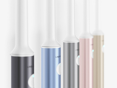 Ubersonic Toothbrushes blue color dark design gold grey pink plastic production toothbrush ubersonic white