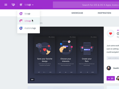 Working on Uplabs redesign flat iosup material redesign situp uplabs working