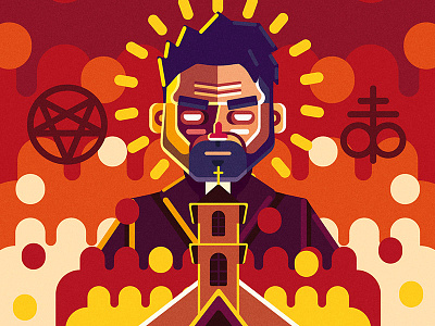 Preacher character fanart flat illustration preacher