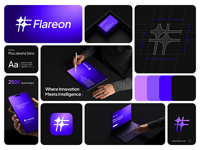 Flareon Visual Identity Design ai automation brand identity branding dynamic f logo futuristic gradient logo innovative logo logo design logo designer minimalist modern logo tech visual identity