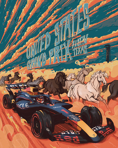 Red Bull Racing / USGP Fan Project apparel design graphic design illustration