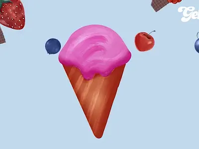 Gelatoe Launch Animation after effects animation branding cool creative fashion frame by frame animation fun gelato gif handdrawn illustration melt motion graphics procreate stefankunz texture