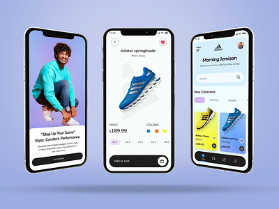 E-commerce Mobile App adidas app appconcept appdesign digitalcommerce ecommerceapp ecommerceui fashionapp footwear minimaldesign mobile mobileappdesign mobileecommerce onlineshopping productdesign shoeecommerce sneakerapp ui uiuxdesign ux