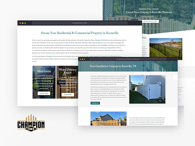 Champion Fence - New Website Design and Build branding graphic design logo ui web design