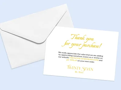 Thank you card design for luxury jewelry logo design branding print thank you