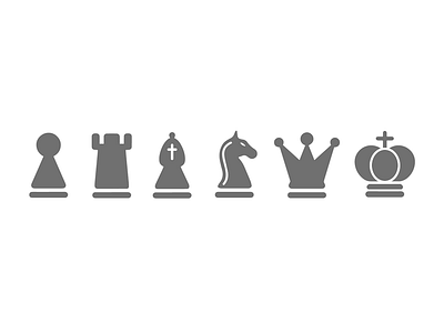 Chess Icons bishop chess flat horse iconic icons king logo minimal pawn queen rook