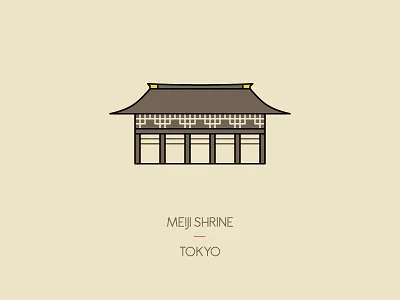 Meiji Shrine, Tokyo icon illustration japan shrine temple tokyo travel