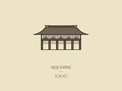 Meiji Shrine, Tokyo icon illustration japan shrine temple tokyo travel