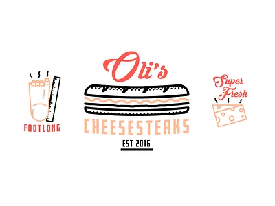 Olis Cheesesteaks branding logo phillycheesesteak sandwich