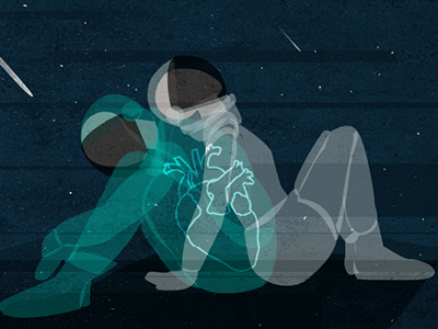 Space Lovers earth heart illustration lovers nightsky sky space texture vector