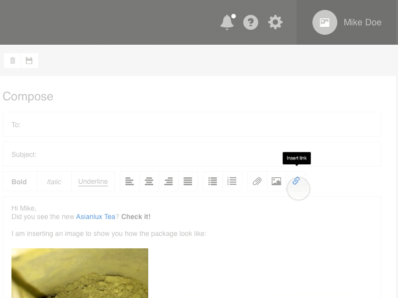 Link Icon Animation animation click designer hi fi hover link principle prototype remote tooltip user experience