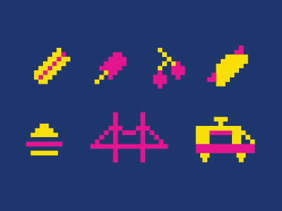 Street Food in SF food francisco pixel pixelated san trucks