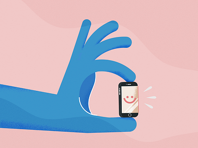 📱👌 cute editorial illustration iphone smile texture