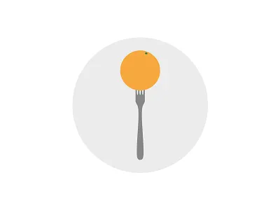 Logo fork illustration logo orange