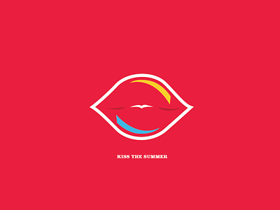 Kiss the Summer beachbod ice cream kiss lips logo popart red summer