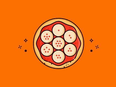 Dragon Ball Pizza cook dragon ball food icon illustration pizza recipe